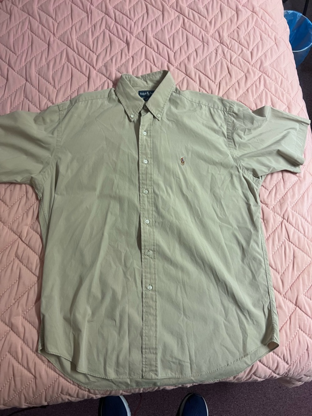 Ralph Lauren Blake 100% cotton Men's L Beige  Button-Down Shirt
